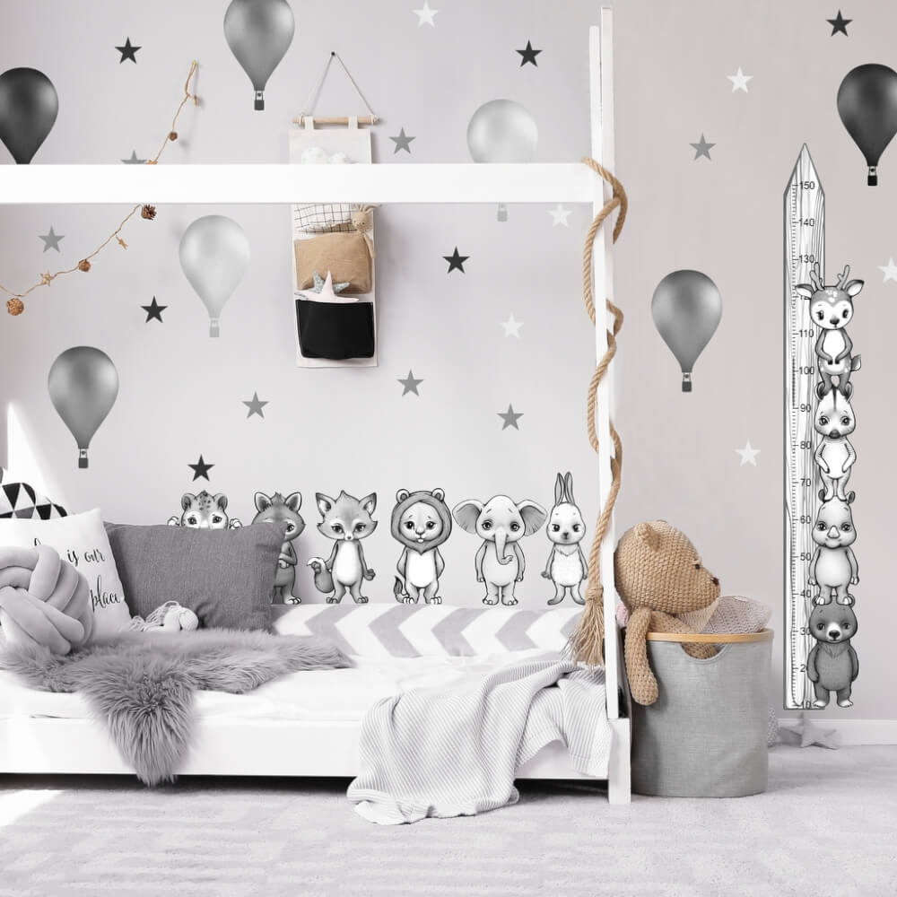 Wall stickers per bambini animaletti adesivi, 7 disegni adesivi